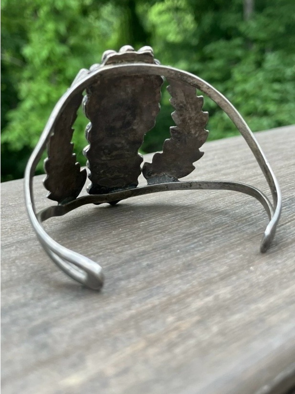 Turquoise & Red Jasper Mexico 925 Sterling Silver Cuff Bangle Bracelet Vintage - Picture 7 of 10